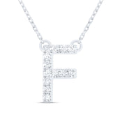 1/6CTW-DIA ANA M INITIAL "F" FASHION NECKLACE (16 INCH)